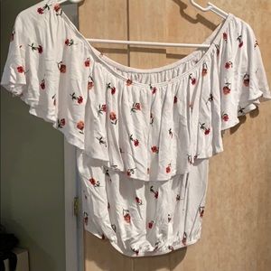 Forever 21 off the shoulder floral crop top!